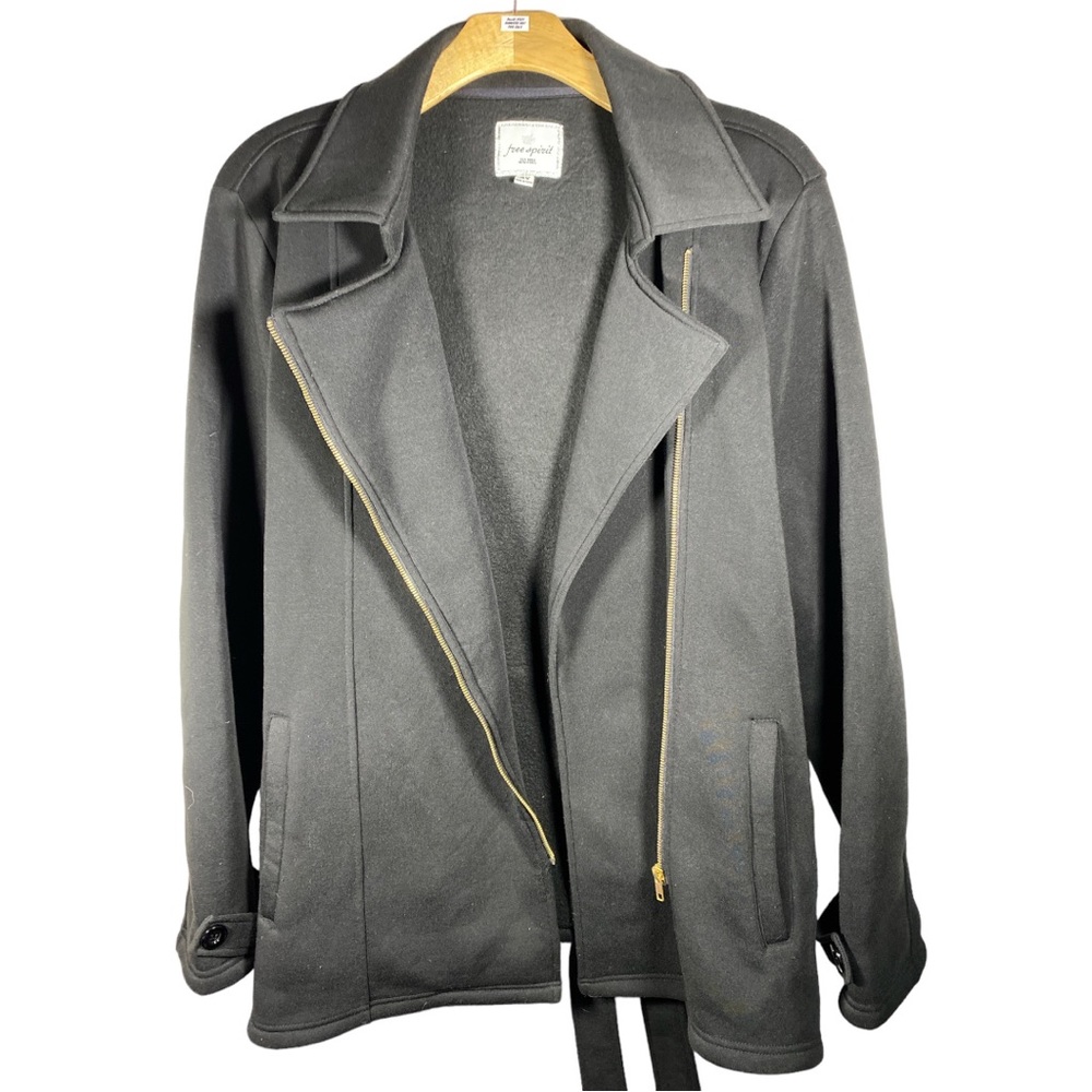 FREE SPIRIT Double Breasted Bomber Jacket With Waist Sash